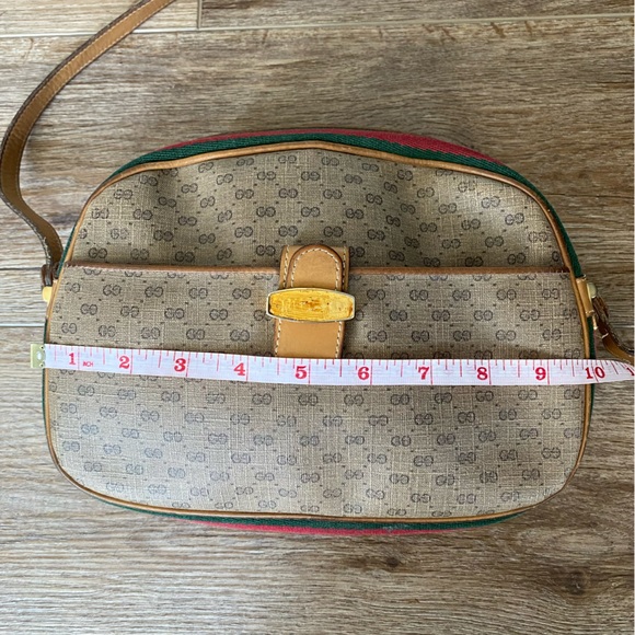 Vintage Gucci Micro GG Monogram Canvas Leather Crossbody Bag - Picture 13 of 16